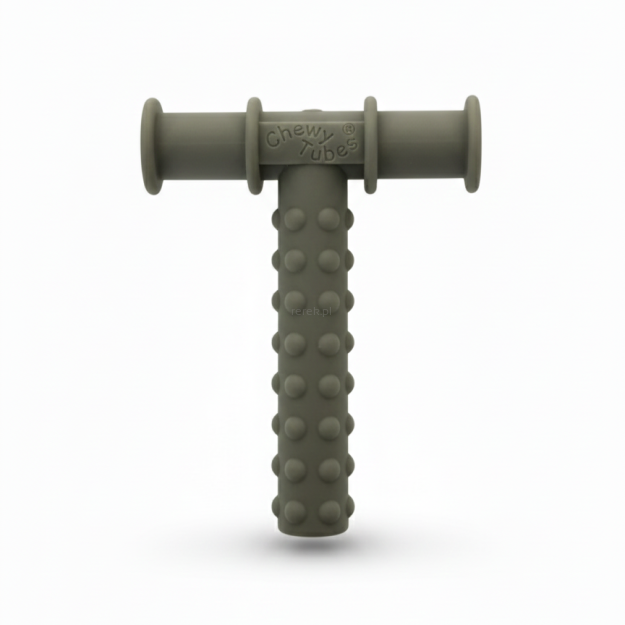 Gryzak Chewy Tubes  T - Grafitowy z Wypustkami