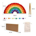 GRA Drewniana tęcza z pomponami - kolory, koordynacja, liczenie - 5