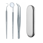 Zestaw Dentystyczny, Narzędzia Stomatologiczne 3szt + Metalowe pudełko - 2