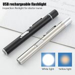 Latarka Laryngologiczna LED-USB - Metalowa ( dwa kolory światła )  - 4